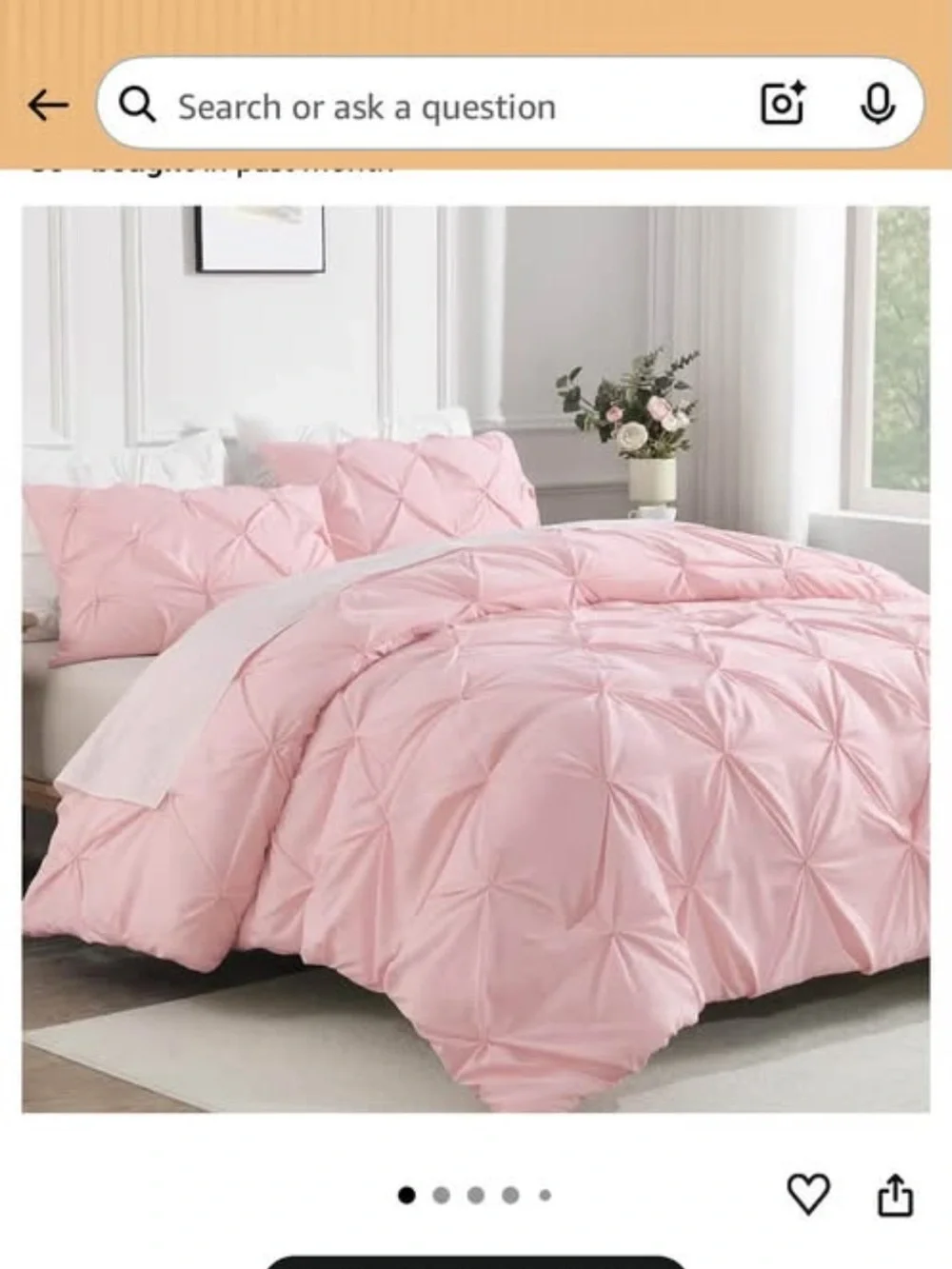 Pintuck Textured Pillowcases and Comforter in Pale Blush Pink